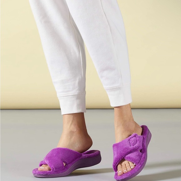 Fuzzy Purple Slide Sandals - Picture 6 of 9